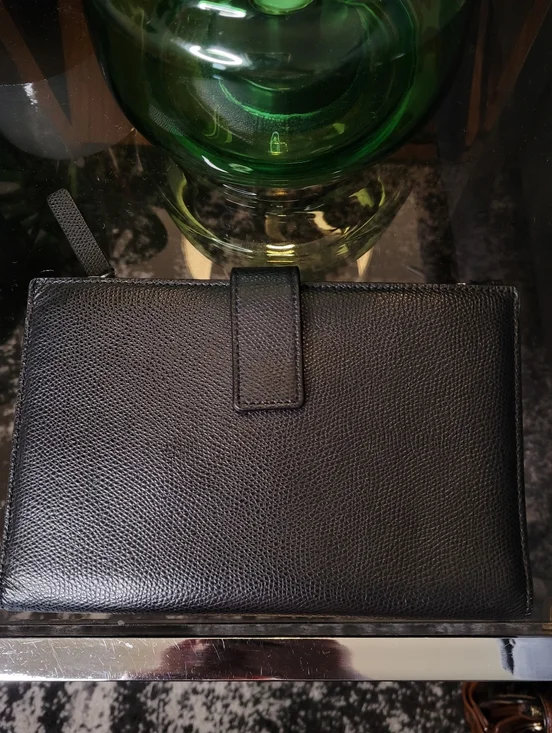 Everlane Black Pebbled Leather The Traveler Large Zippered Wallet Billfold - Picture 4 of 16